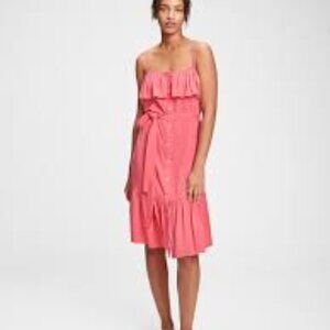 GAP Ruffle Cami Dress in Apple Blossom Pink M